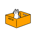 Clip art of Neko sucked into box immediately